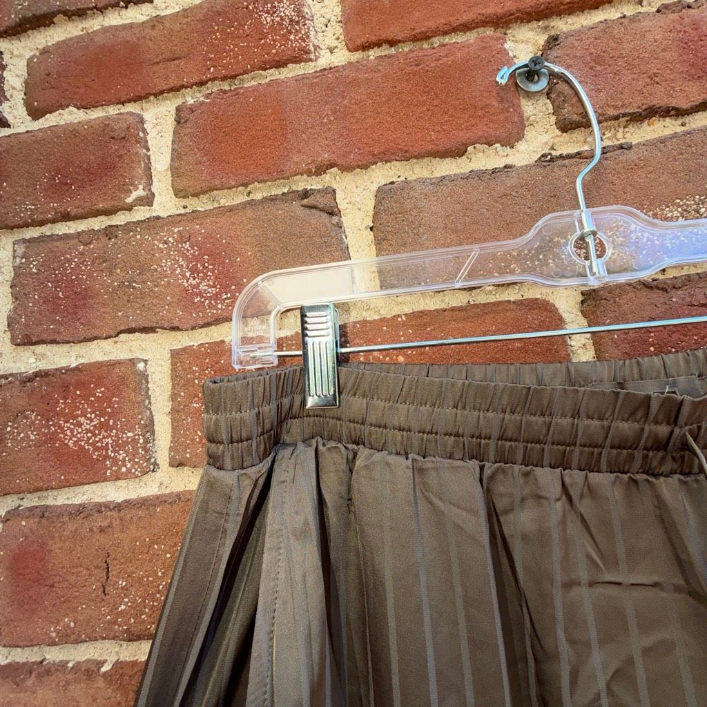 Nuuds Jacquard Striped Satin Pajama Pants Lounge Women's Mocha Brown M New — image 4 of 8